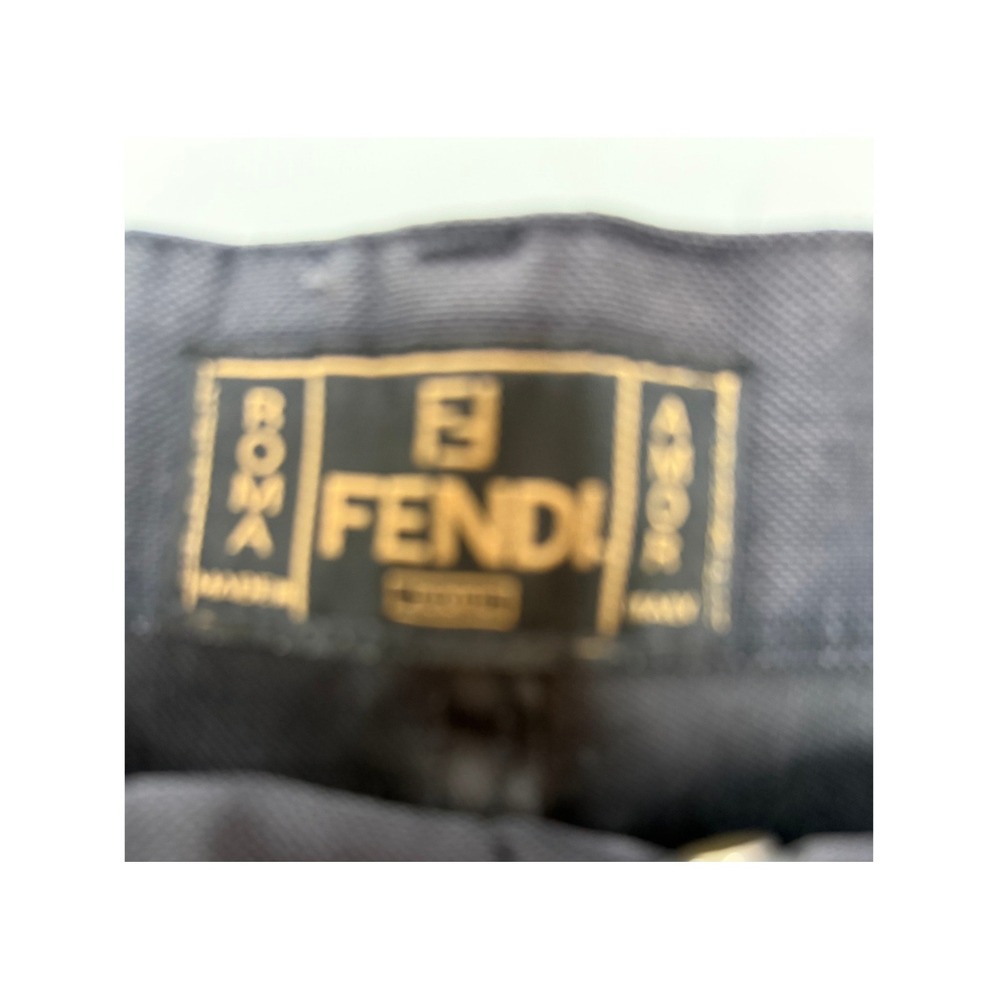 Fendi Roma Amor Vintage Cropped Jeans Black Logo Waistband Made Italy 28x24 - Picture 3 of 8